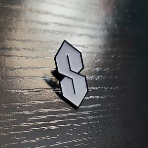Stylish Black and White 'S' Pin